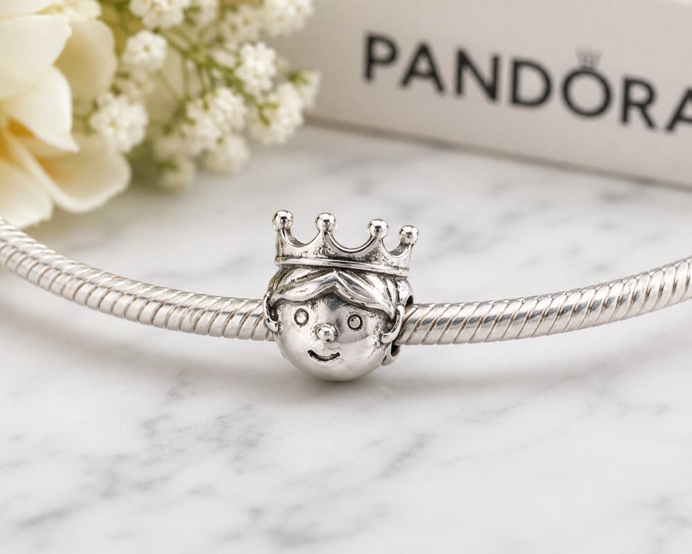 Pandora Precious Prince Crown Boy Sterling Silver Charm 791959 Retired